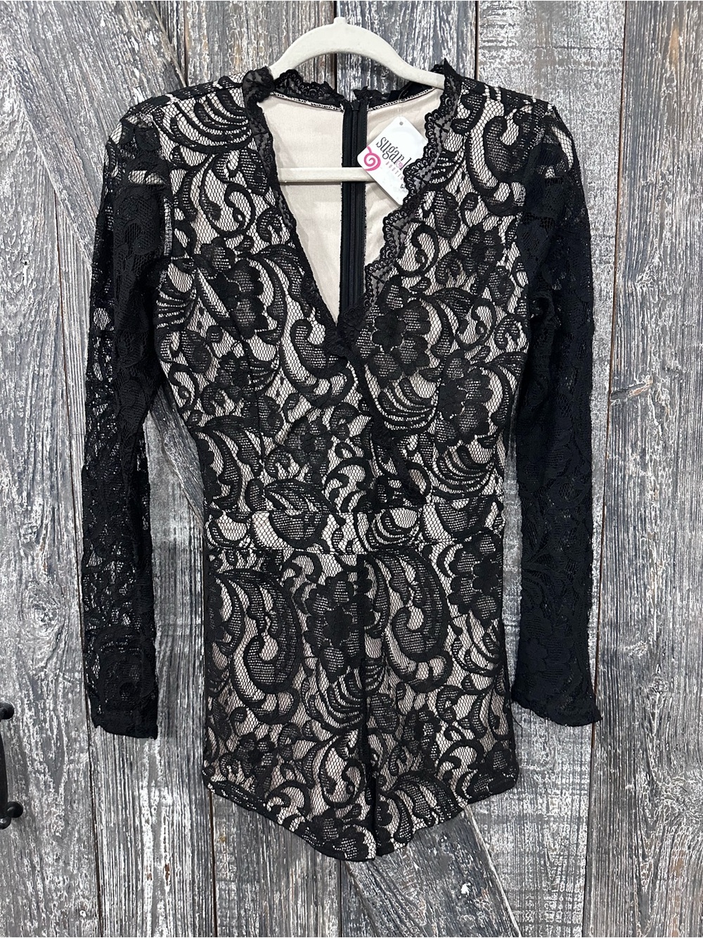 Black Lace Long Sleeve Dress